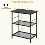 3-Tier Kitchen Serving Cart Utility Rolling Microwave Rack