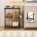 3-Tier Kitchen Serving Cart Utility Rolling Microwave Rack