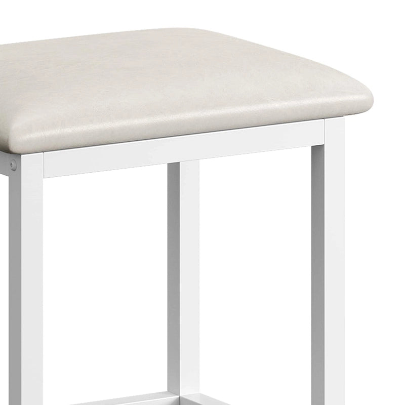 Rolling Kitchen Island with Trash Can Storage Cabinet and 2 Bar Stools