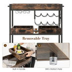 Rolling Bar Cart 3-Tier Industrial Buffet Serving Trolley