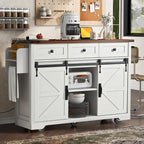 Îlot de cuisine style ferme avec prise électrique (tabouret non inclus)