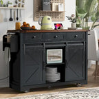 Îlot de cuisine style ferme avec prise électrique (tabouret non inclus)
