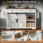 Îlot de cuisine style ferme avec prise électrique (tabouret non inclus)