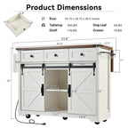 Îlot de cuisine style ferme avec prise électrique (tabouret non inclus)