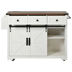 Îlot de cuisine style ferme avec prise électrique (tabouret non inclus)