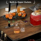 Îlot de cuisine style ferme avec prise électrique (tabouret non inclus)