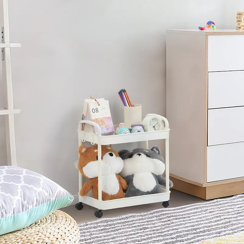 Multi-Tier Rolling Storage Cart with 360° Wheels