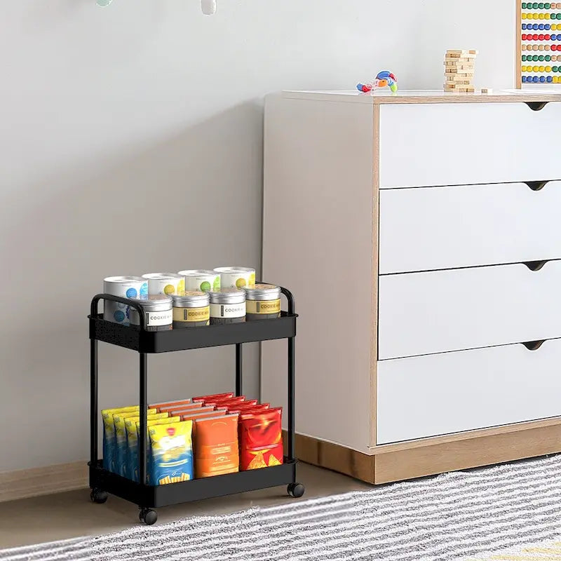 Multi-Tier Rolling Storage Cart with 360° Wheels