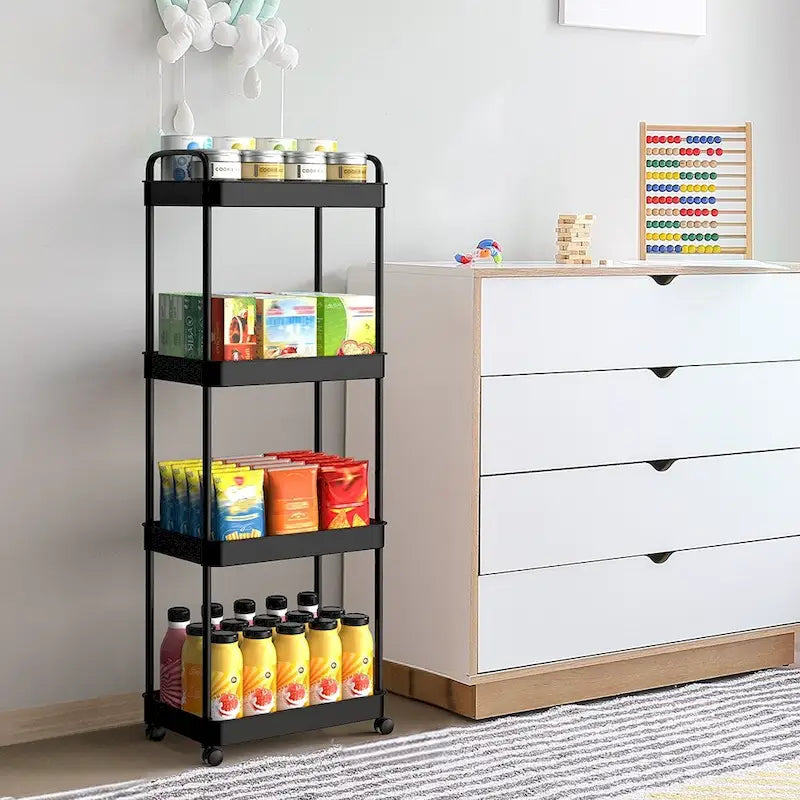 Multi-Tier Rolling Storage Cart with 360° Wheels