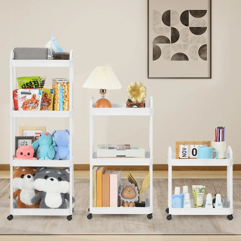Multi-Tier Rolling Storage Cart with 360° Wheels