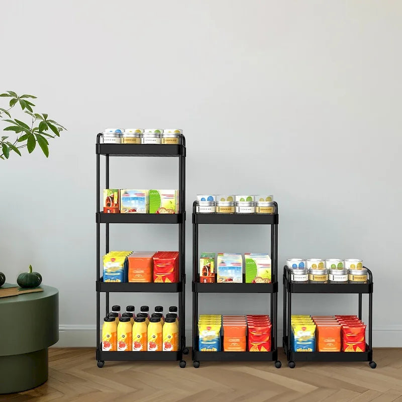 Multi-Tier Rolling Storage Cart with 360° Wheels