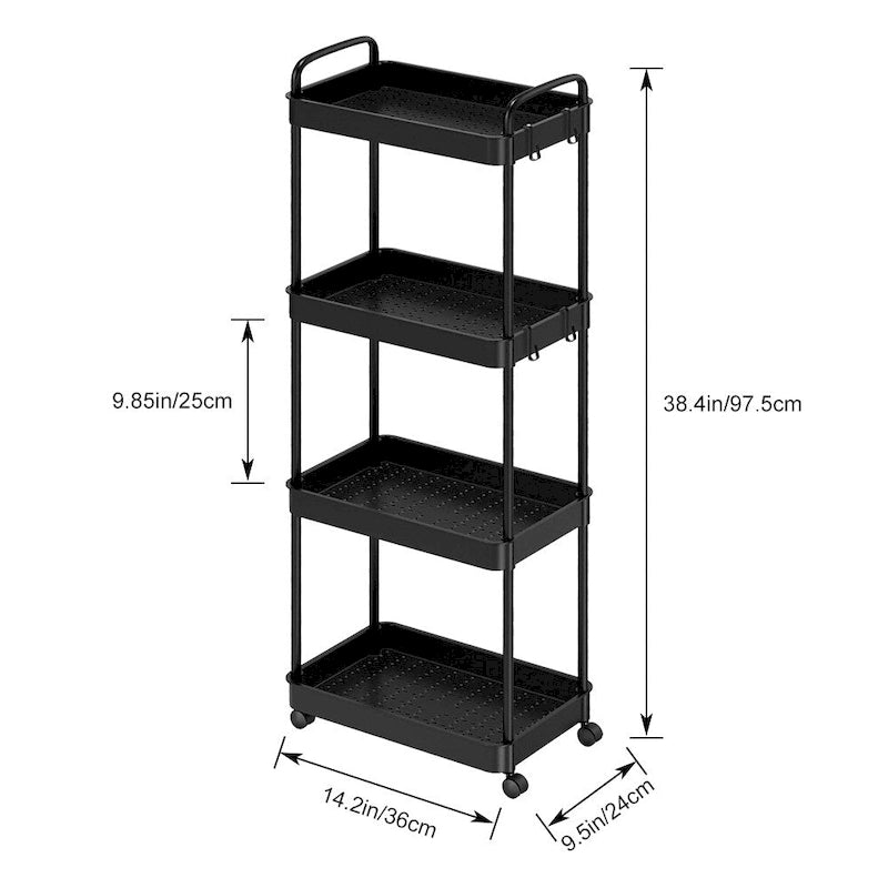 Multi-Tier Rolling Storage Cart with 360° Wheels