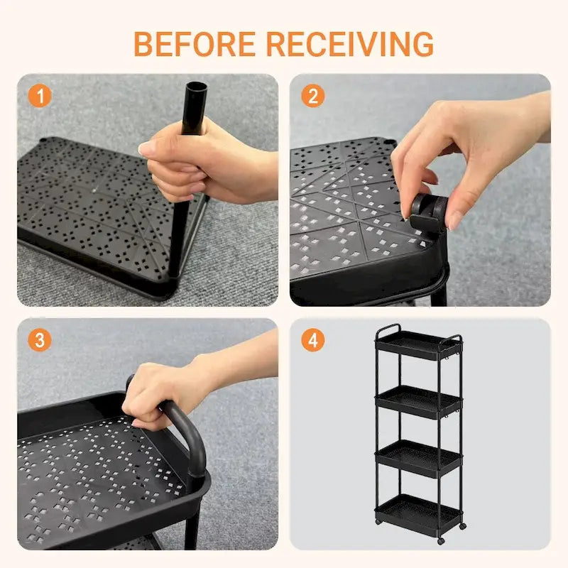Multi-Tier Rolling Storage Cart with 360° Wheels
