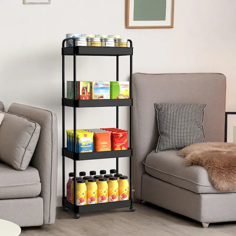 Multi-Tier Rolling Storage Cart with 360° Wheels