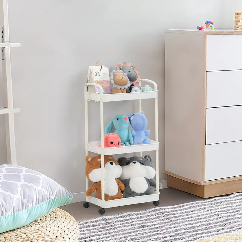 Multi-Tier Rolling Storage Cart with 360° Wheels
