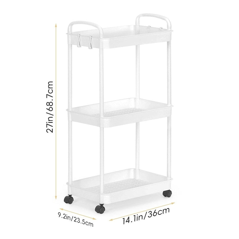 Multi-Tier Rolling Storage Cart with 360° Wheels