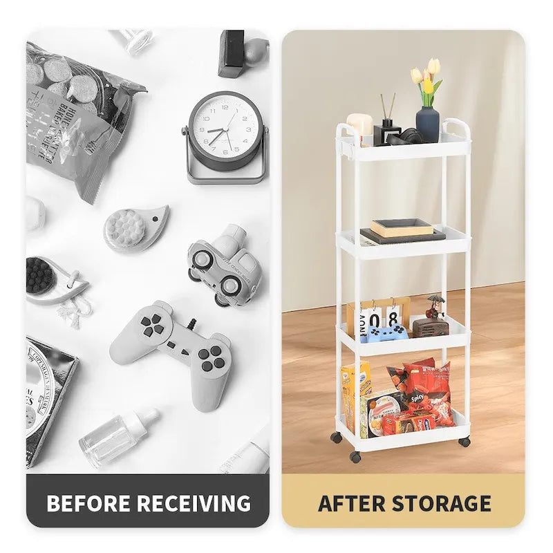 Multi-Tier Rolling Storage Cart with 360° Wheels