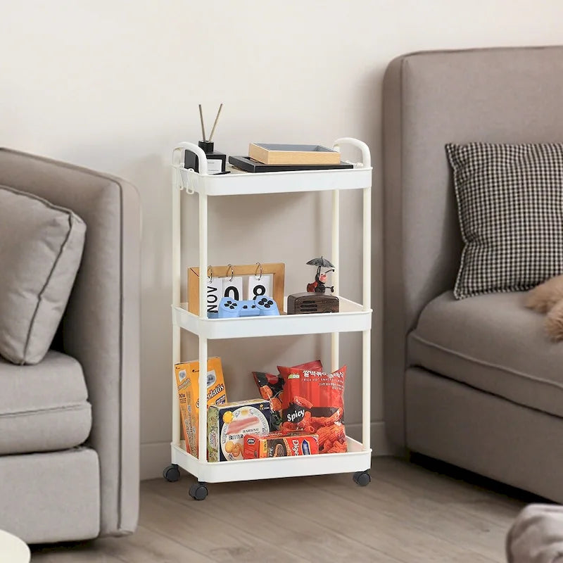Multi-Tier Rolling Storage Cart with 360° Wheels