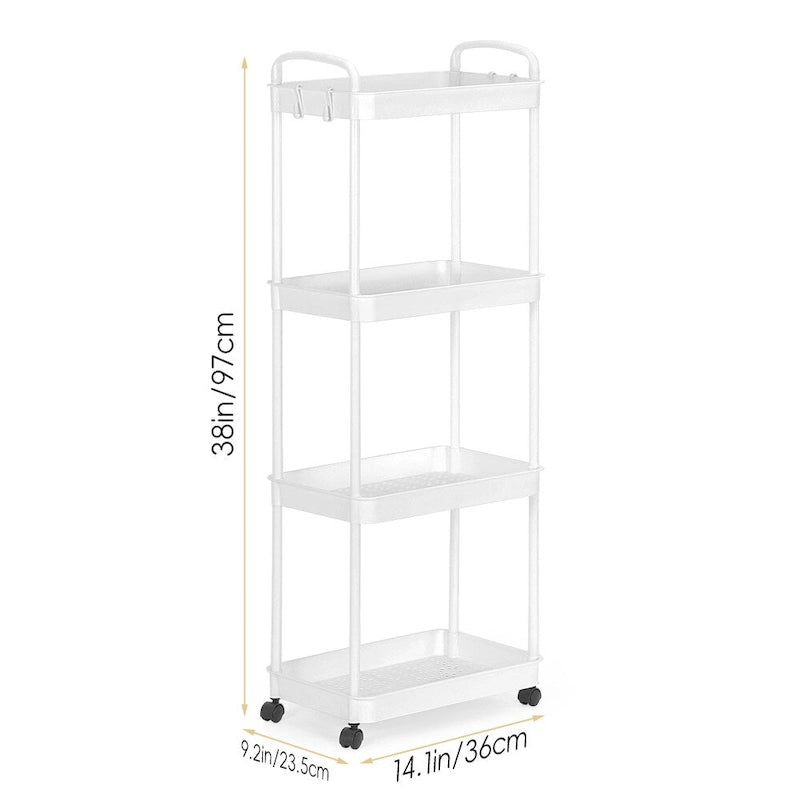 Multi-Tier Rolling Storage Cart with 360° Wheels