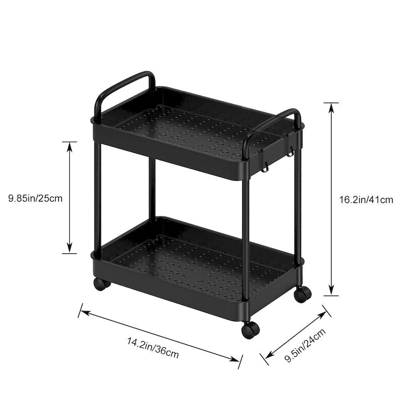 Multi-Tier Rolling Storage Cart with 360° Wheels
