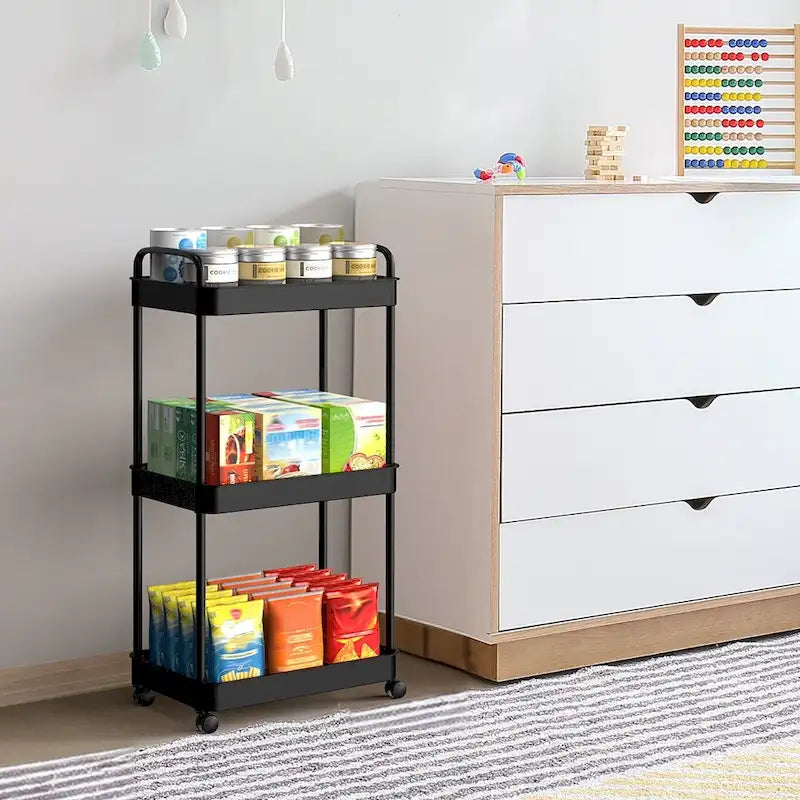 Multi-Tier Rolling Storage Cart with 360° Wheels