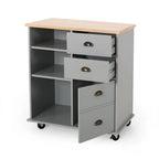 Contemporary Kitchen Cart with Wheels - 31.50 W x 17.75 D x 34.50 H