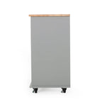 Contemporary Kitchen Cart with Wheels - 31.50 W x 17.75 D x 34.50 H