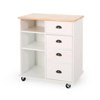 Contemporary Kitchen Cart with Wheels - 31.50 W x 17.75 D x 34.50 H