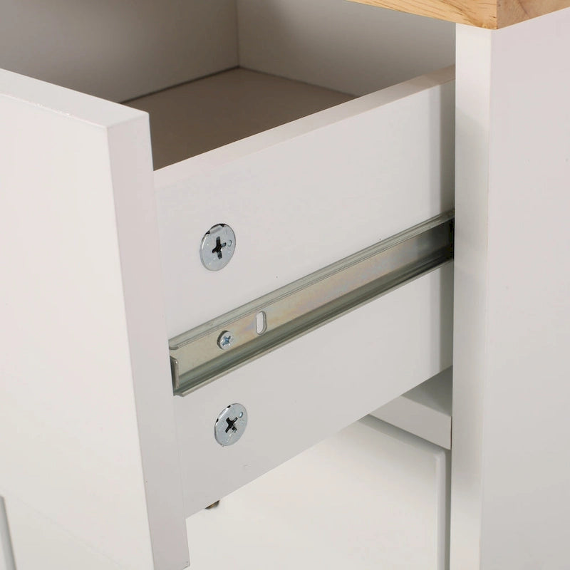 Contemporary Kitchen Cart with Wheels - 31.50 W x 17.75 D x 34.50 H