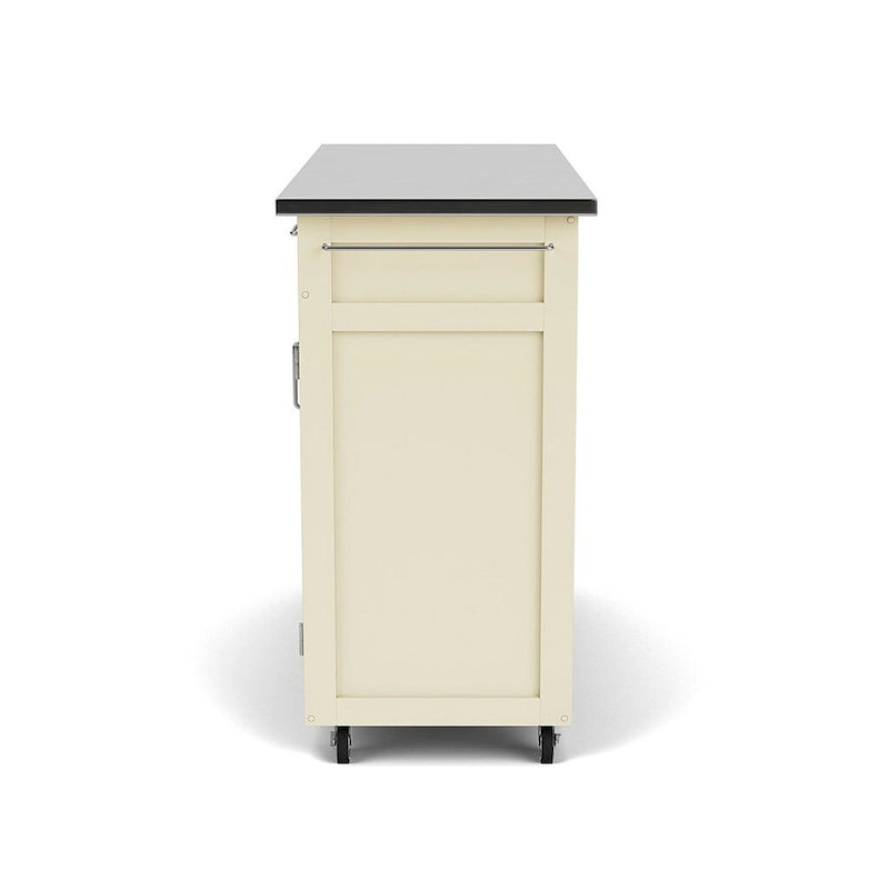 White Finish Stainless Steel Top Kitchen Cart