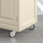 Küchenwagen mit Edelstahlplatte, weißes Finish