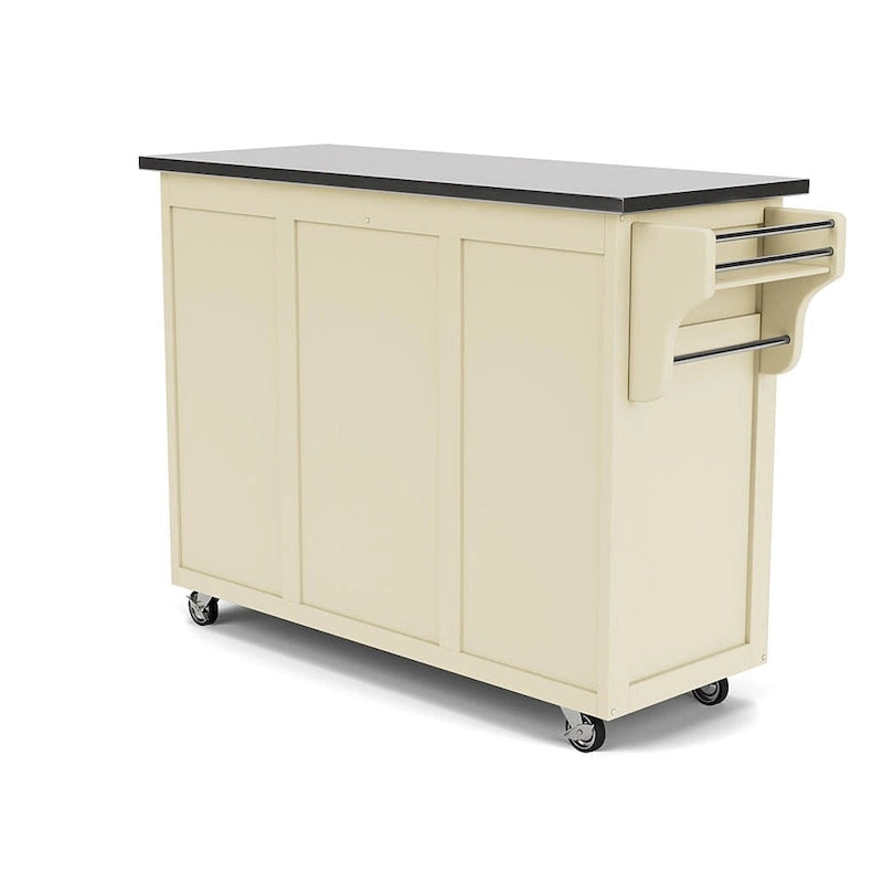 White Finish Stainless Steel Top Kitchen Cart