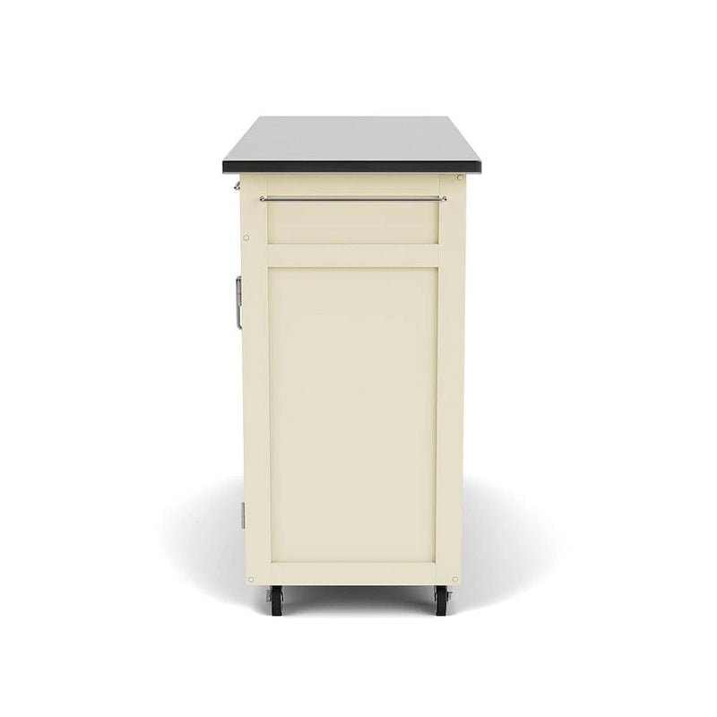 White Finish Stainless Steel Top Kitchen Cart