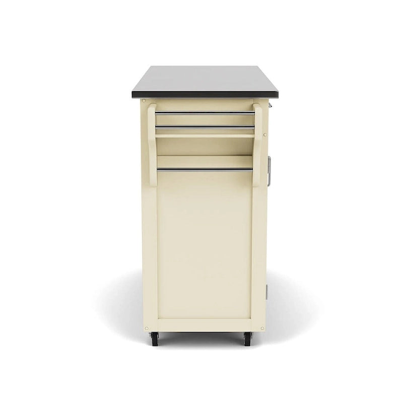 White Finish Stainless Steel Top Kitchen Cart