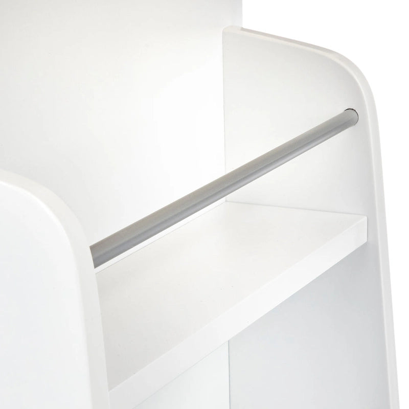 White Kitchen Cart with Storage Cabinets and Casters