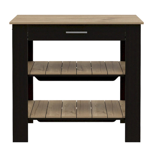40" Kitchen Island with Two Shelves and One Drawer