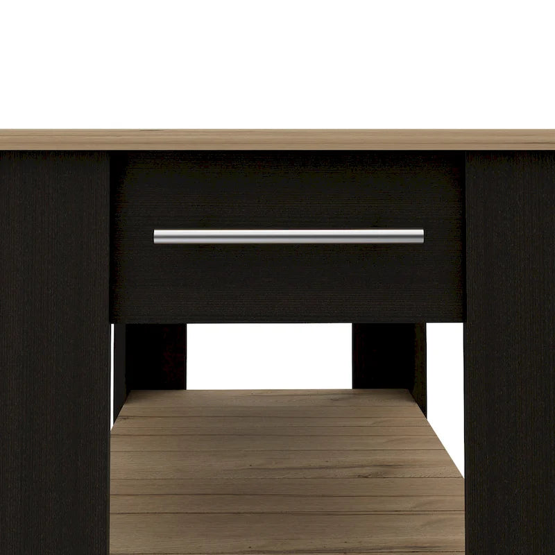 40" Kitchen Island with Two Shelves and One Drawer