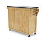 Island Natural Finish Black Granite Top Kitchen Cart