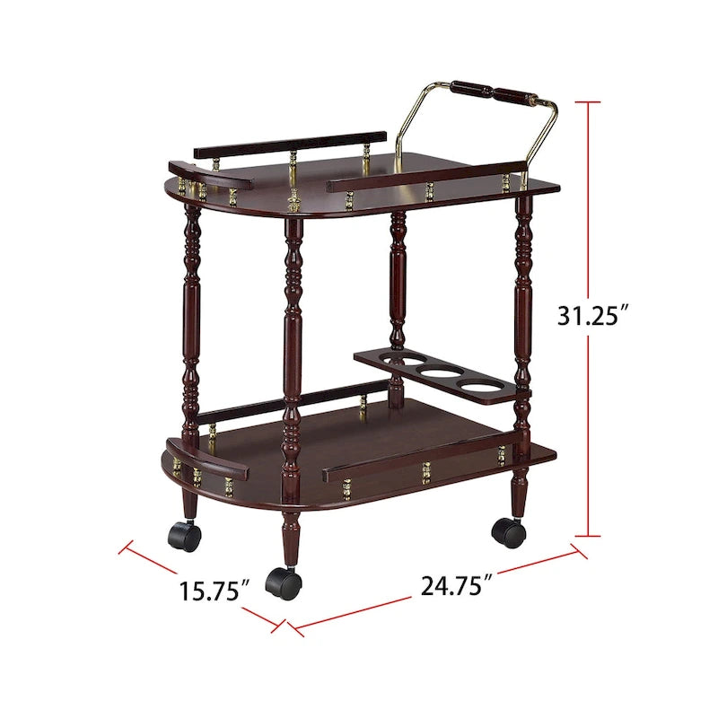 2-Tier Serving Cart with Casters