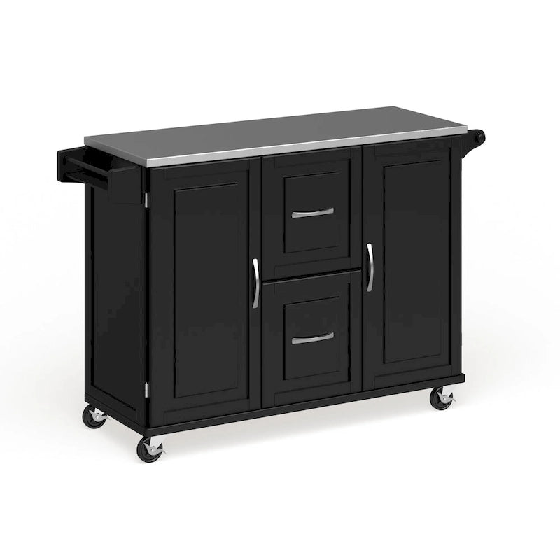Homestyles Dolly Madison Wood Kitchen Cart with Stainless Steel Top