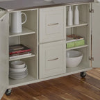 Wood Kitchen Cart with Stainless Steel Top