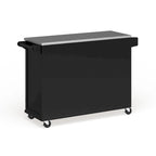 Wood Kitchen Cart with Stainless Steel Top