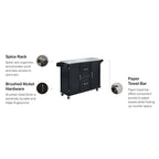 Wood Kitchen Cart with Stainless Steel Top