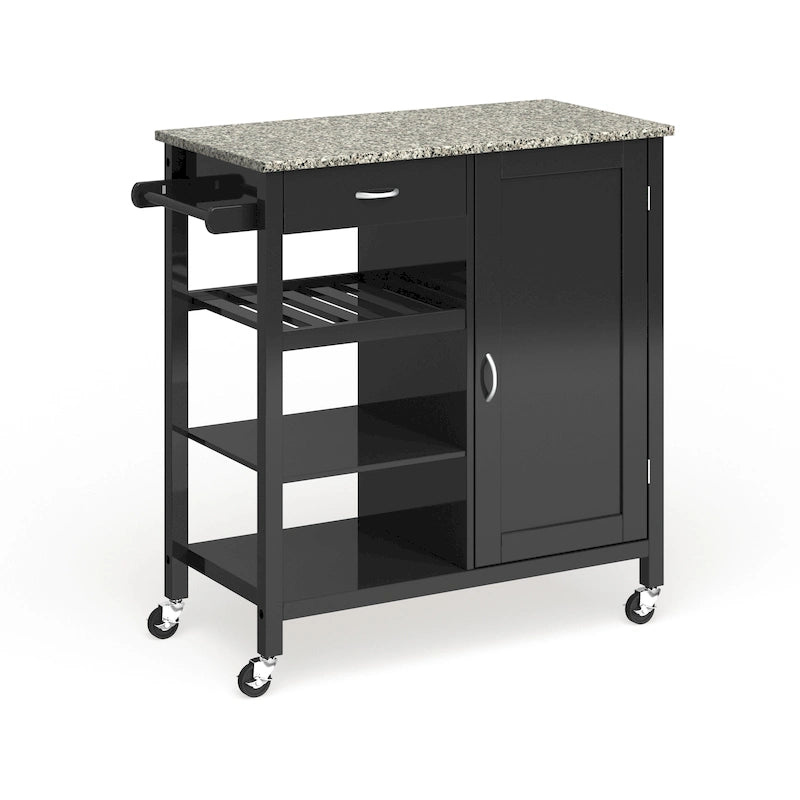 Wooden 3-Shelf Kitchen Cart