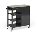 Porch & Den Ringsby Wooden 3-shelf Kitchen Cart