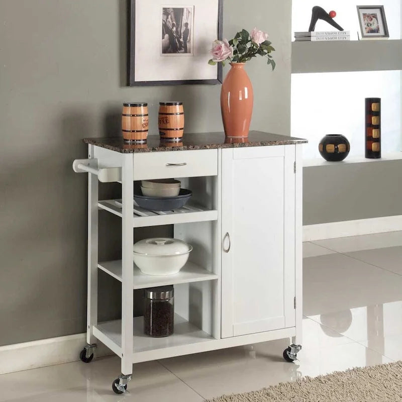 Wooden 3-Shelf Kitchen Cart