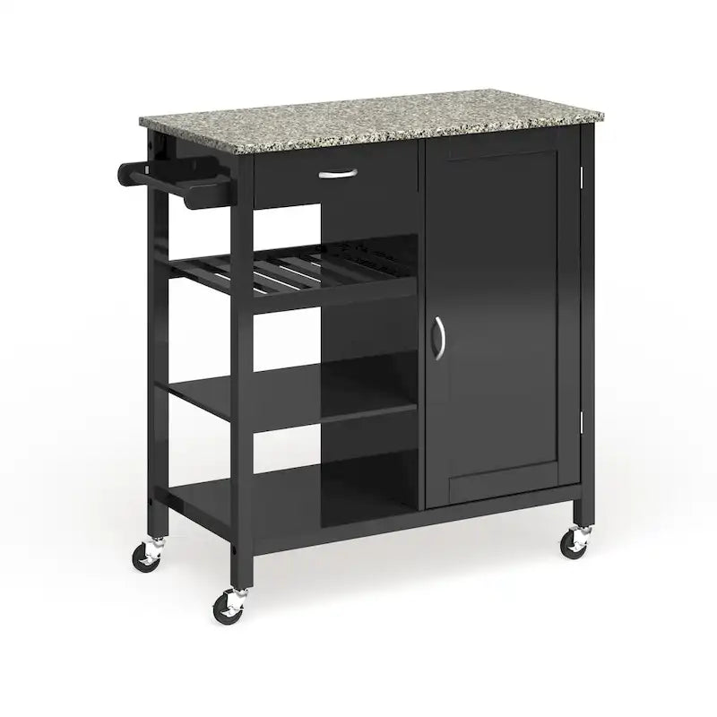 Wooden 3-Shelf Kitchen Cart