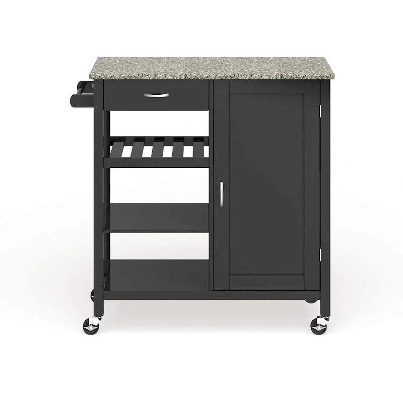 Wooden 3-Shelf Kitchen Cart