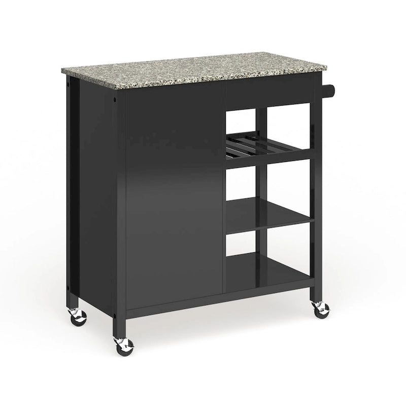 Wooden 3-Shelf Kitchen Cart