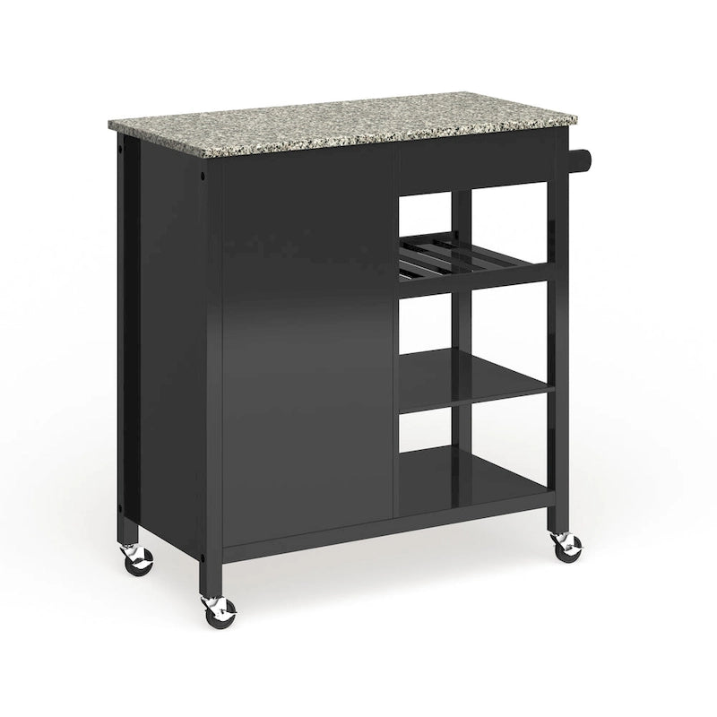 Wooden 3-Shelf Kitchen Cart